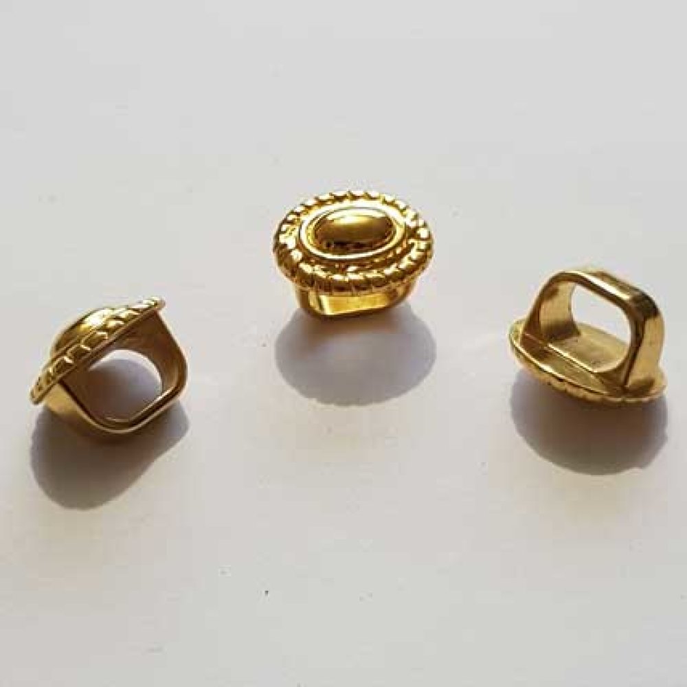 Perle passant tube Dor&eacute; N&deg;27 en Zamac.