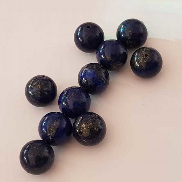 Perle ronde c&eacute;ramique bleu marine 16 mm
