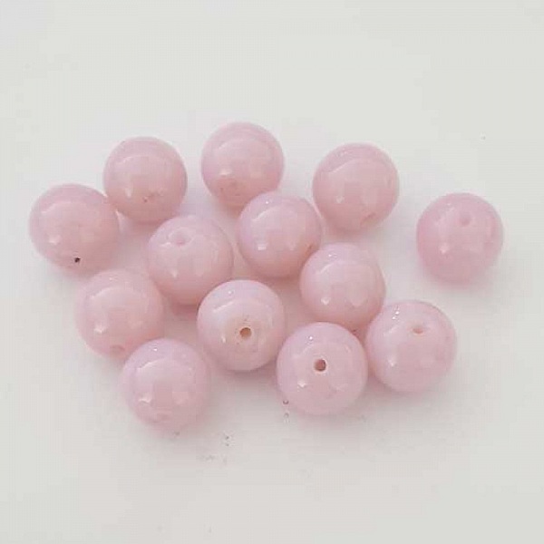 Perle ronde c&eacute;ramique rose 12 mm N&deg;16