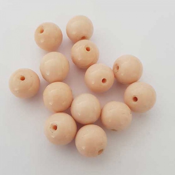 Perle ronde c&eacute;ramique orange p&ecirc;che 12 mm N&deg;18