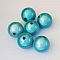 Perle ronde en plastique Turquoise 16 mm