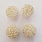 Perle ronde fil de fer m&eacute;tal fantaisie 30 mm Argent
