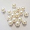 Perle ronde plastique effet nacr&eacute; blanc 12 mm N&deg;01
