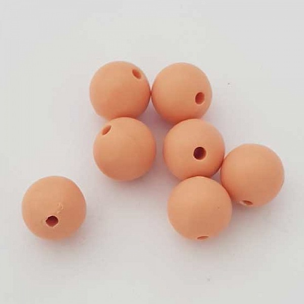Perle ronde plastique mat orange 12 mm N&deg;002