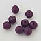 Perle ronde plastique mat mauve fonc&eacute; 10 mm N&deg;001