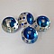 Perle ronde plastique fantaisie bleu 25 mm N&deg;03