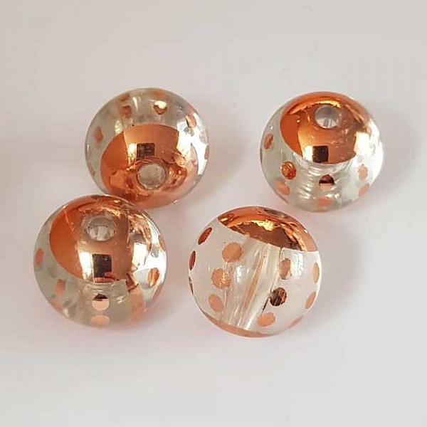 Perle ronde plastique fantaisie saumon 25 mm N&deg;06