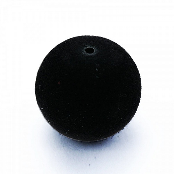Perle ronde r&eacute;sine velours 18 mm Noir