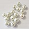 Perle ronde verre effet nacr&eacute; blanc-01 10 mm N&deg;01