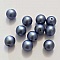Perle ronde verre effet nacr&eacute; bleu mauve 10 mm N&deg;01