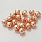 Perle ronde verre effet nacr&eacute; orange saumon 10 mm N&deg;01