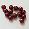 Perle ronde verre effet nacr&eacute; rouge fonc&eacute; 10 mm N&deg;01