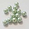 Perle ronde verre effet nacr&eacute; vert 10 mm N&deg;01