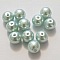 Perle ronde verre effet nacr&eacute; bleu vert 10 mm N&deg;01