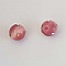 Perle ronde verre &oelig;il de chat rose et strass 10 mm N&deg;01