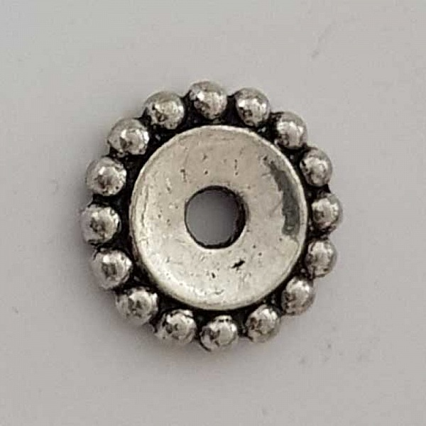 Perle rondelle plate anneau intercalaire en m&eacute;tal argent&eacute; 003 Argent