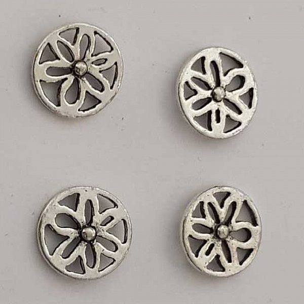 Perle rondelle plate anneau intercalaire en m&eacute;tal argent&eacute; 005 Argent
