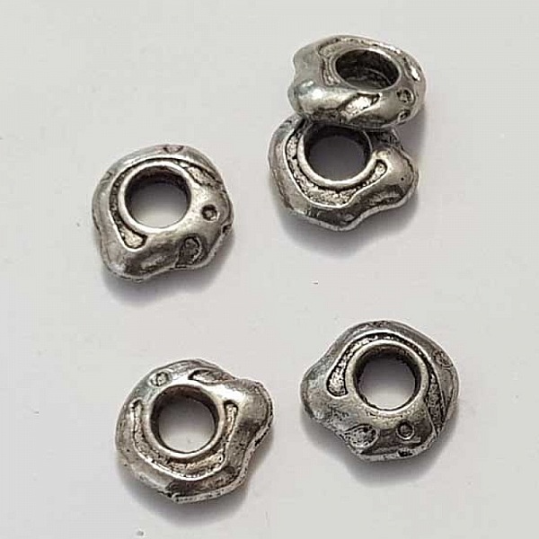 Perle rondelle plate anneau intercalaire en m&eacute;tal argent&eacute; 008 Argent