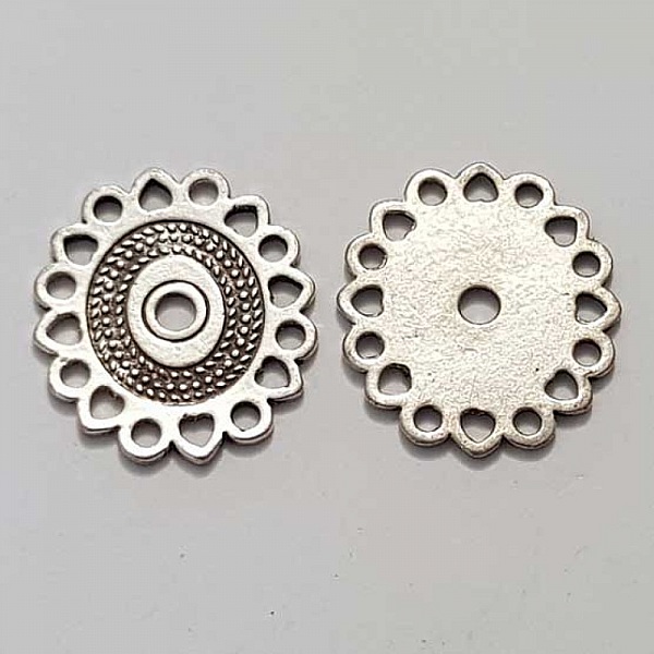 Perle rondelle plate anneau intercalaire en m&eacute;tal argent&eacute; 009 Argent
