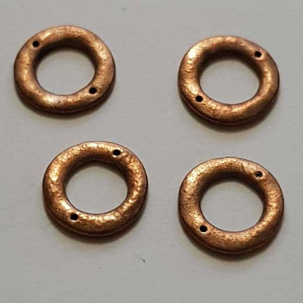 Perle rondelle plate anneau intercalaire en m&eacute;tal argent&eacute; 044 Cuivre