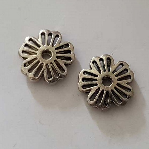 Perle rondelle plate anneau intercalaire en m&eacute;tal argent&eacute; 016 Argent