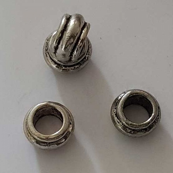 Perle rondelle plate anneau intercalaire en m&eacute;tal argent&eacute; 020 Argent