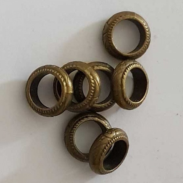 Perle rondelle plate anneau intercalaire en m&eacute;tal argent&eacute; 021 Bronze