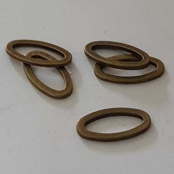 Perle rondelle plate anneau intercalaire en m&eacute;tal argent&eacute; 023 Bronze