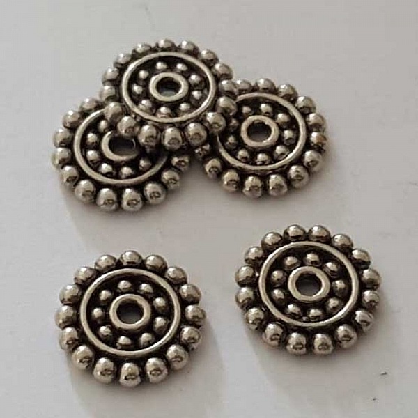 Perle rondelle plate anneau intercalaire en m&eacute;tal argent&eacute; 026 Argent