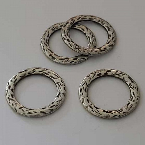 Perle rondelle plate anneau intercalaire en m&eacute;tal argent&eacute; 031 Argent