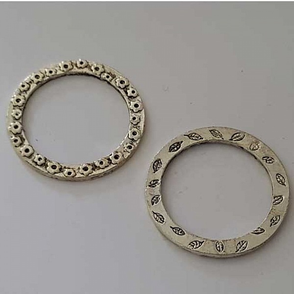 Perle rondelle plate anneau intercalaire en m&eacute;tal argent&eacute; 032 Argent