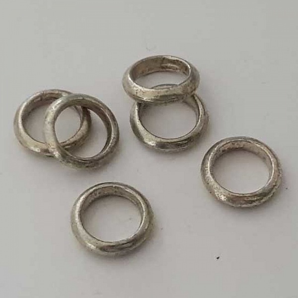 Perle rondelle plate anneau intercalaire en m&eacute;tal argent&eacute; 035 Argent