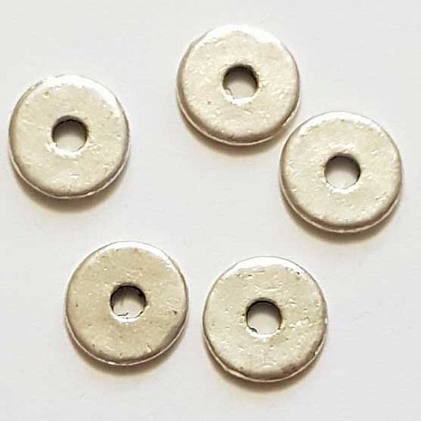 Perle rondelle plate anneau intercalaire en m&eacute;tal argent&eacute; 037 Argent