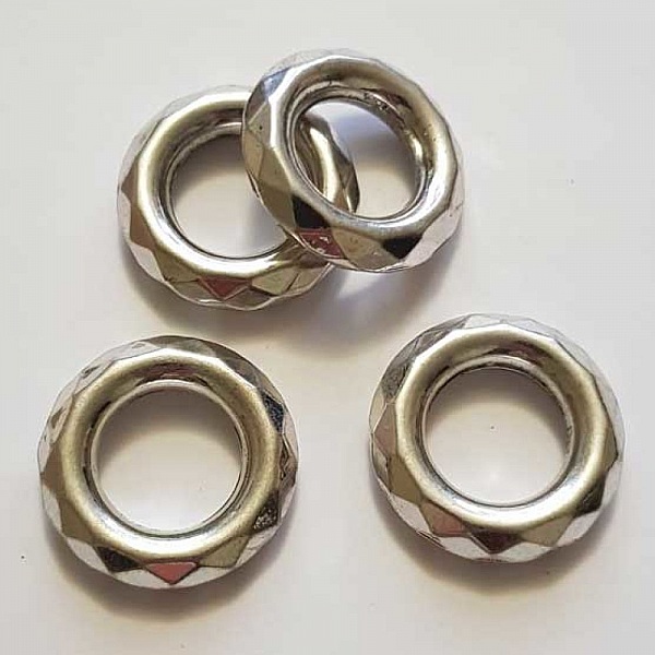 Perle rondelle plate anneau intercalaire en m&eacute;tal argent&eacute; 041 Argent