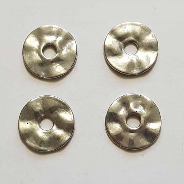 Perle rondelle plate anneau intercalaire en m&eacute;tal argent&eacute; 039 Argent
