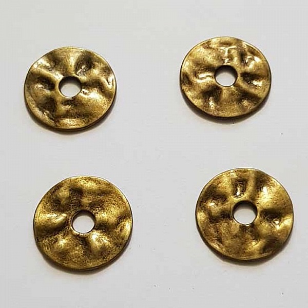Perle rondelle plate anneau intercalaire en m&eacute;tal argent&eacute; 040 Bronze