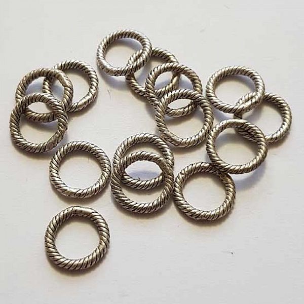 Perle rondelle plate anneau intercalaire en m&eacute;tal argent&eacute; 042 Argent