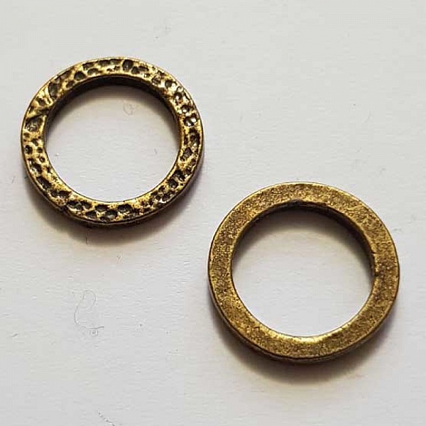 Perle rondelle plate anneau intercalaire m&eacute;tal argent&eacute; 045 Bronze
