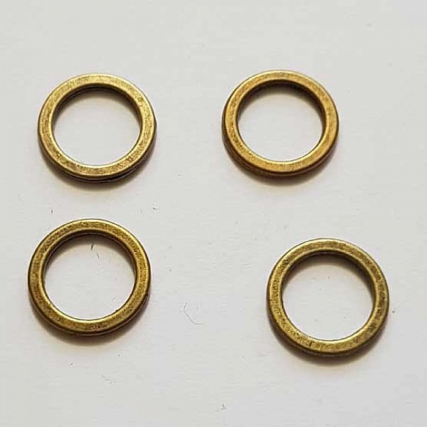 Perle rondelle plate anneau intercalaire m&eacute;tal argent&eacute; 046 Bronze