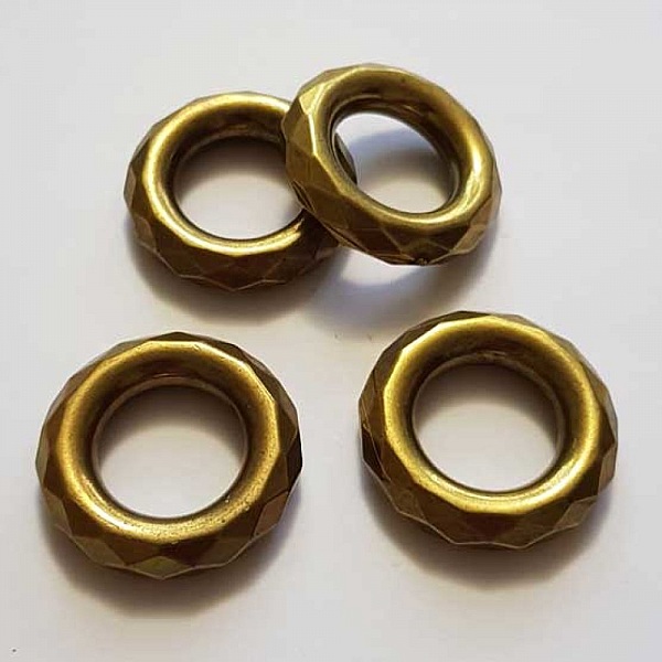 Perle rondelle plate anneau intercalaire en m&eacute;tal argent&eacute; 041 Bronze