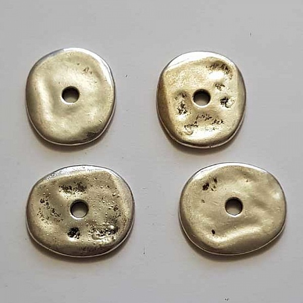 Perle rondelle plate anneau intercalaire m&eacute;tal argent&eacute; 047 Argent
