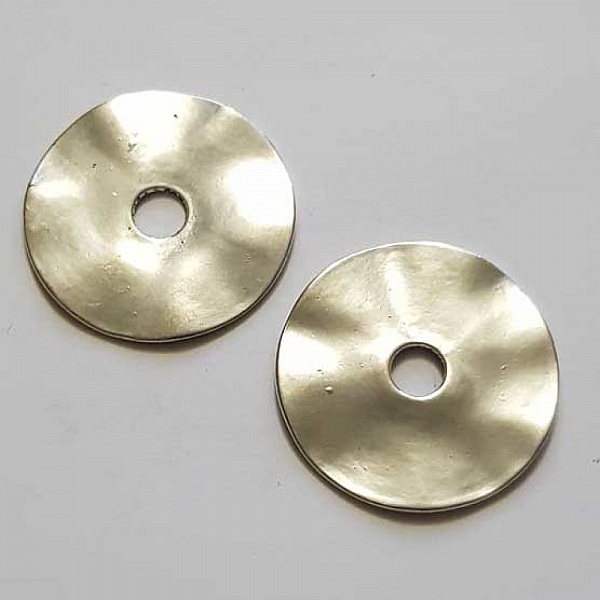 Perle rondelle plate anneau intercalaire m&eacute;tal argent&eacute; 048 Argent