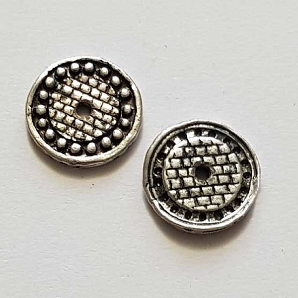 Perle rondelle plate anneau intercalaire en m&eacute;tal argent&eacute; 043 Argent