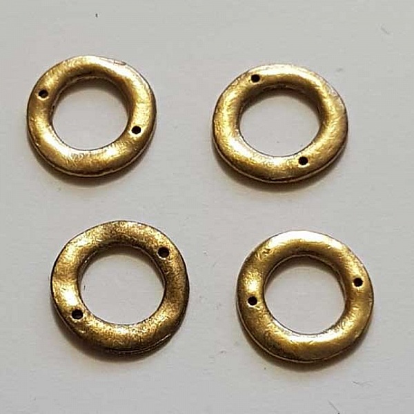 Perle rondelle plate anneau intercalaire en m&eacute;tal argent&eacute; 044 Bronze