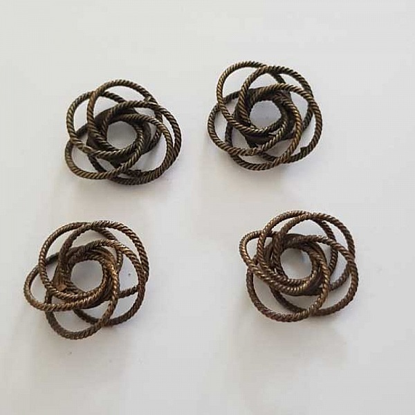 Perle spiral fleur 18 mm Bronze N&deg;01