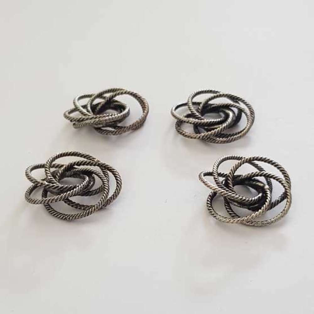 Perle spiral fleur 18 mm Argent N&deg;01
