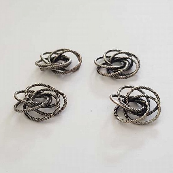 Perle spiral fleur 18 mm Argent N&deg;01