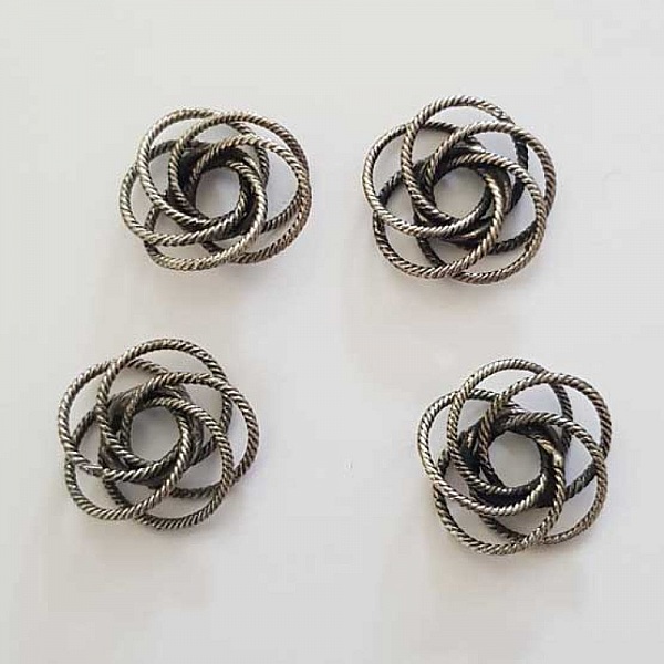 Perle spiral fleur 18 mm Argent N&deg;01