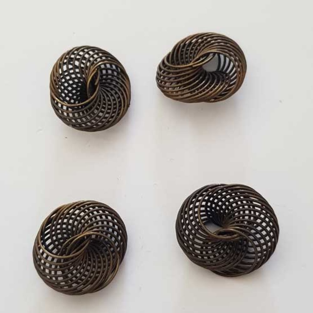 Perle spiral fleur 21 mm Bronze N&deg;02
