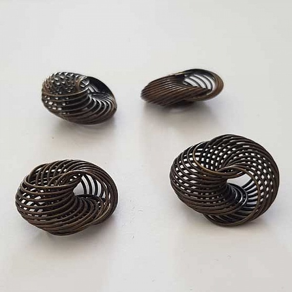 Perle spiral fleur 21 mm Bronze N&deg;02